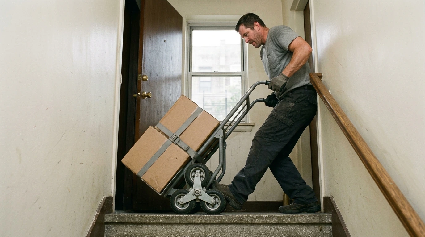 375 lb Stair-Climbing Cart: Foldable 10-Wheel Dolly