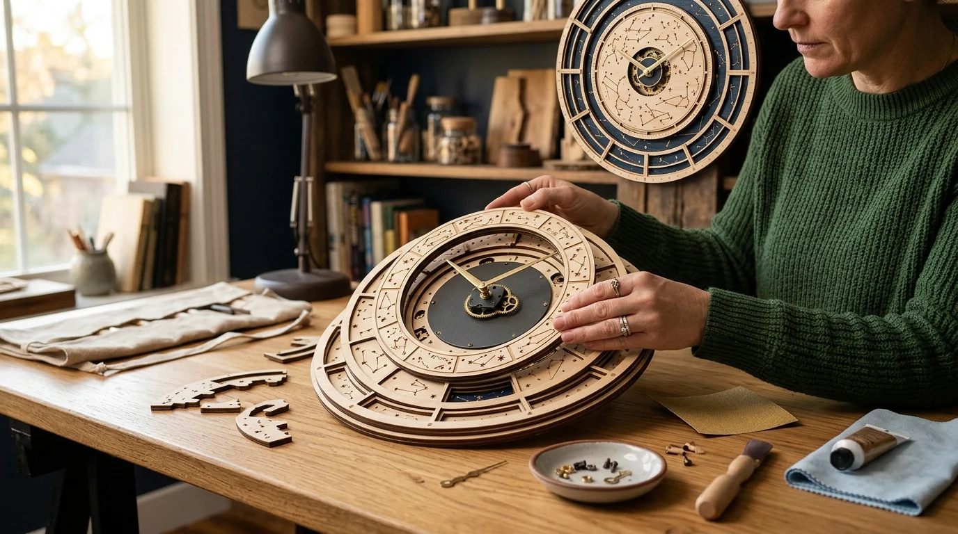 Build a Zodiac 3D Wooden Puzzle Wall Clock That Works