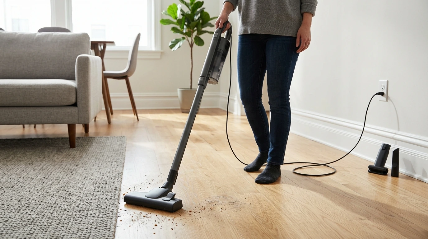 Corded Stick Vacuum: 15KPa Power, Light & Quiet