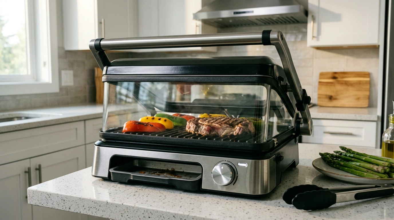 Indoor Searing Grill with Viewing Window & Temp Control