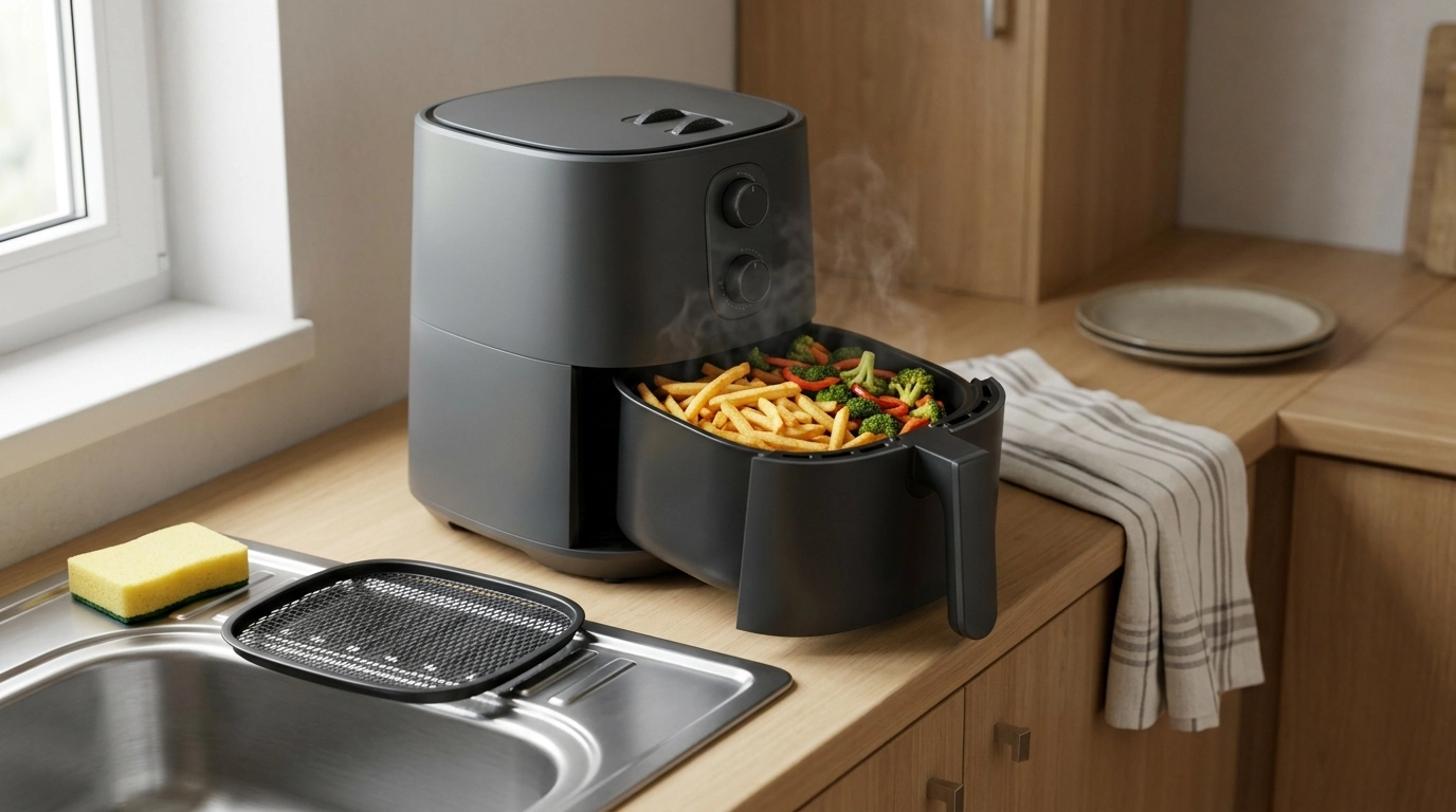Quiet 2.1 Qt Mini Air Fryer: Nonstick, Dishwasher-Safe