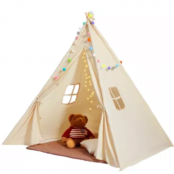 Bright Kids Teepee Tent with Windows: Cozy Indoor Nook